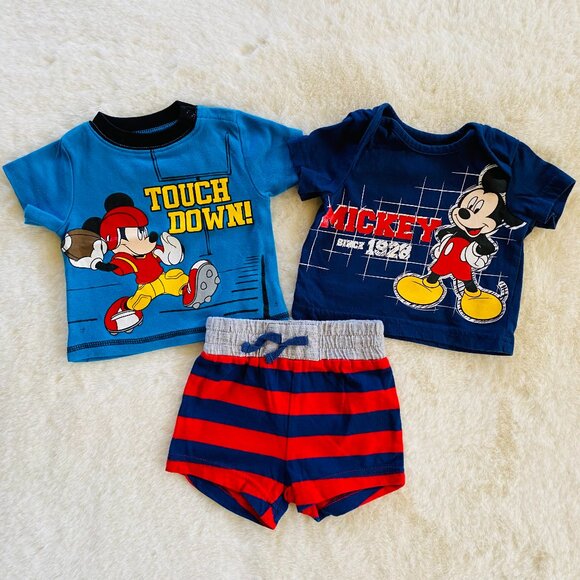 2/$18🌴 Disney Baby Infant Boy Mickey Mouse 3pc bundle size 0-3 months Sports - Picture 1 of 9